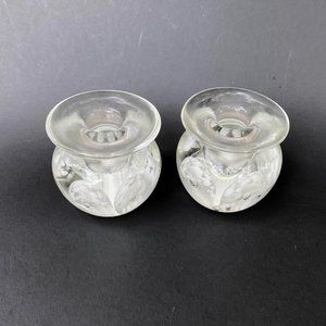 Handmade Zimmerman Glass Candlestick Holders